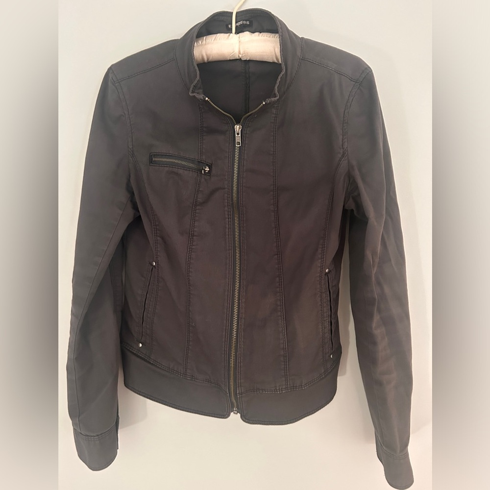 Gray Express Bomber Jacket- size 10